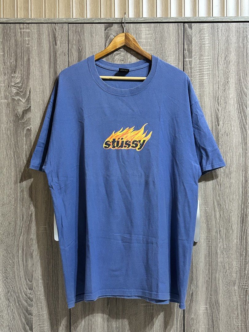 STUSSY BLUE FLAMES TEE (Category: Tshirts & Polo Shirts ) located in Cotabato. Submitted by rcycle.bn (Listing ID 1458002520, Image 1). Description: 23-24x30 Authentic Excellent 9/10 Cracks print + sf.