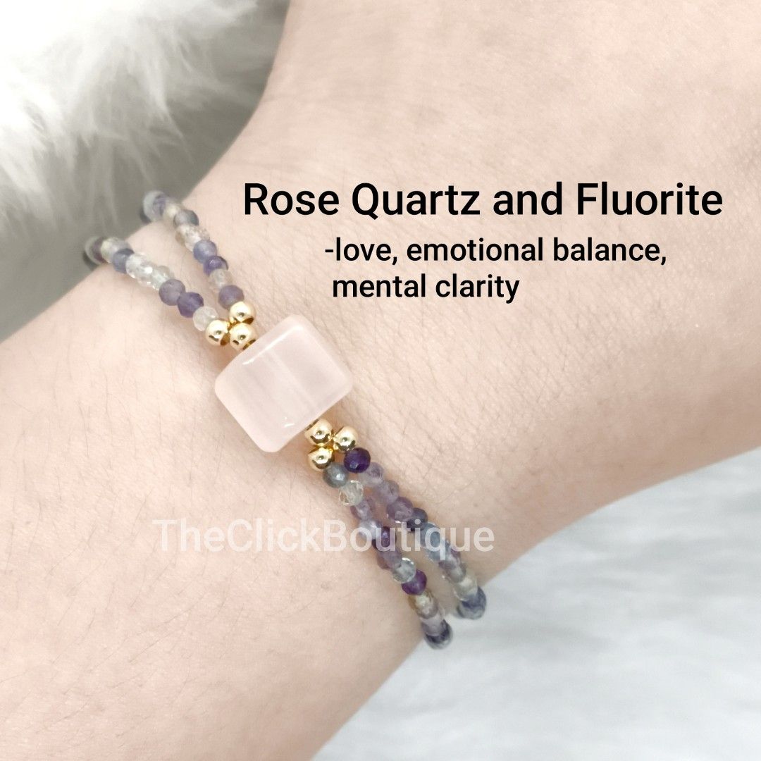 TheClickBoutique Crystal Bracelets - Various Stones Available (Category: Bracelets) located in Quezon City. Submitted by theclickboutique (Listing ID 1457924260, Image 2). Description: - Handmade bracelets by TheClickBoutique - Available stones: Rose Quartz, Fluorite, Jade, Prehnite, Aquamarine, Clear Quartz, Tiger Eye, Malachite, Freshwater Pearls, Golden Obsidian, Aquamarine & Pearl Shell, Terahertz - Each stone possesses unique properties (lov