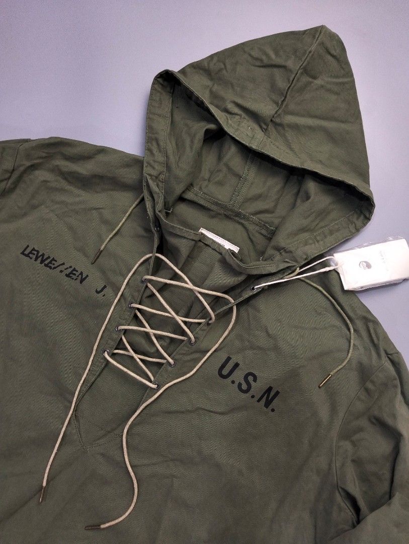 uncle fu amekaji wear military jacket (Category: Coats, Jackets and Outerwear) located in Bulacan. Submitted by recycloth_ (Listing ID 1457957746, Image 3). Description: uncle fu military jacket size on tag small best fit Large boxy type width : 27" length : 28" brandnew with tags hmu!.