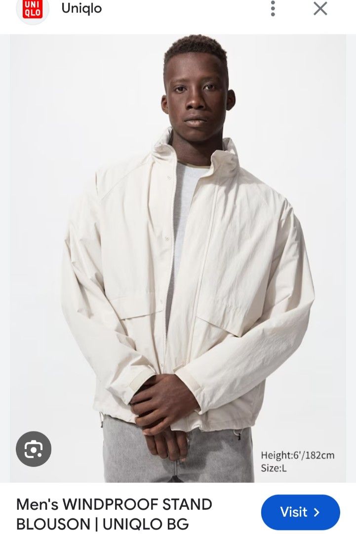UNIQLO Men's Stand Collar Blouson (Category: Coats, Jackets and Outerwear) located in Basista. Submitted by purpleens_shop (Listing ID 1457970409, Image 1). Description: .