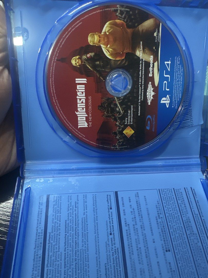 Wolfenstein II: The New Colossus PS4 Game (Category: PlayStation) located in Manila. Submitted by duduballs07 (Listing ID 1458088612, Image 3). Description: - Wolfenstein II: The New Colossus for PlayStation 4 - Sequel to Wolfenstein: The New Order - Play as BJ Blazkowicz fighting Nazis in 1961 America - Includes game disc and case - Region 3 disc.
