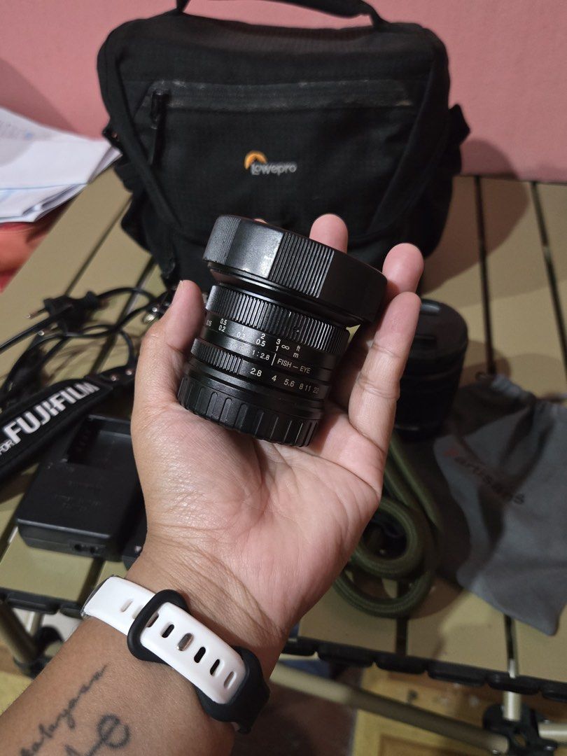 X-Mount Lens (Category: Cameras) located in Manila. Submitted by mimimitol (Listing ID 1458042905, Image 2). Description: X-Mount Lenses 7artisans 7.5mm, f/2.8 Fish-eye Lens with lens caps - Issue : None, like new. - Used probably once or twice only. - Price : 5k Fujinon super EBC XC 16-50mm Lens with lens caps - Issue : Minimal Fungus, need cleaning. - Works well, fungus does not affect picture outcome unless used to a very bright location. - Pr