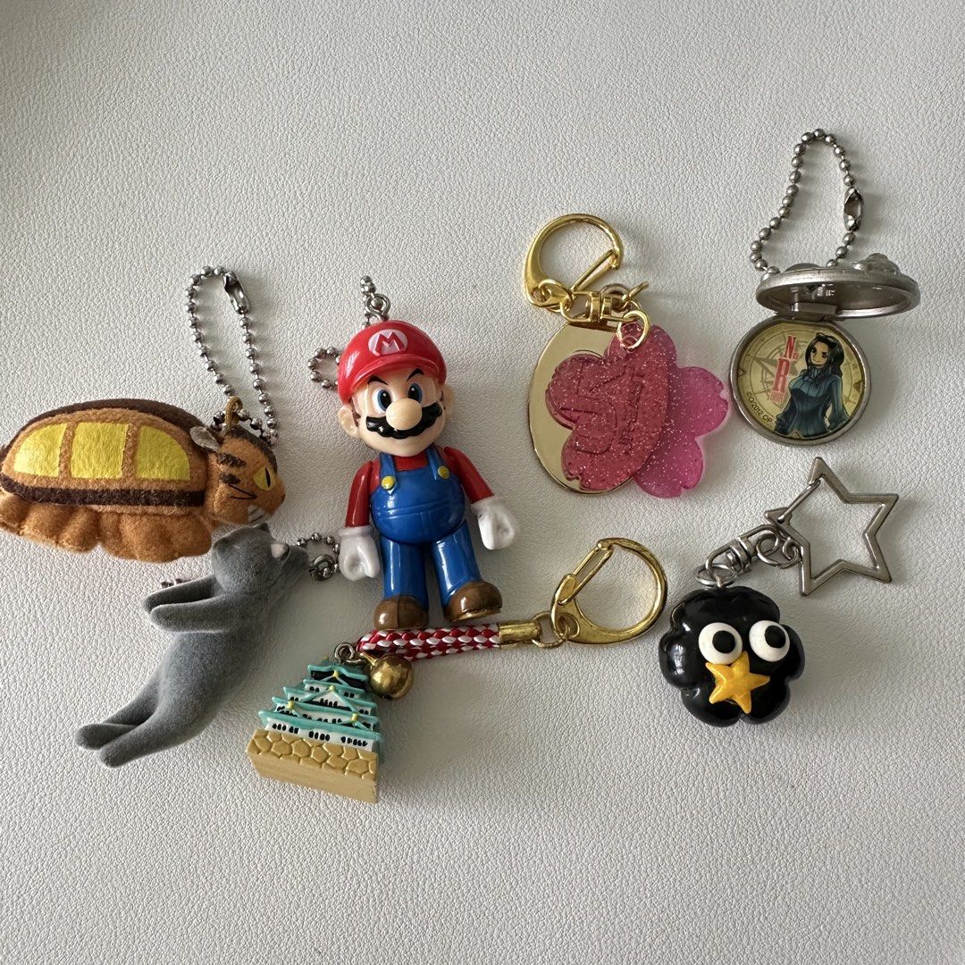 𖦹 Assorted Keychains ($2 - $3) (Category: J-Wave Merchandise) located in Singapore. Submitted by mewcury_ (Listing ID 1458148261, Image 1). Description: 𖦹 Ghibli Catbus - $2 𖦹 Grey Cat Gacha - $3 𖦹 Mario - $3 𖦹 Sakura JR - $2 𖦹 Osaka Castle - $2 𖦹 Handmade Ghibli Soot - $3 𖦹 One Piece Robin Locket - $3 ✦•┈๑⋅⋯ ⋯⋅๑┈·✦ 𖦹 Available 𖦹 Not Open To Trade 𖦹 Meet: Woodleigh, Others +$ 𖦹 Postage: +$2 Tracked 𖦹 Payment: Cash, Paynow, Paylah.