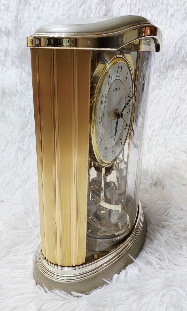 ✨ Citizen Crystal Table Clock ✨ (Category: Clocks) located in Binan City. Submitted by sakuratreasuresph (Listing ID 1458151598, Image 3). Description: ✨ Citizen Crystal Table Clock ✨ A stunning statement piece for your home or office! ⏰✨ 💎 Citizen Quartz Clock 🌟 Beautiful gold-tone finish with crystal-inspired accents 🪞 Clear glass-style panels showcasing the intricate interior ✨ Decorative rotating/crystal pendulum design 🕰️ Classic easy-to