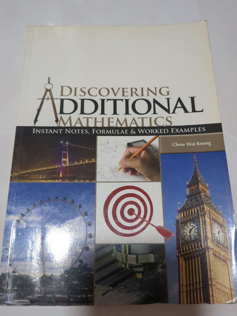 Additional Maths Quick Guide Book (Category: Textbooks) located in Singapore. Submitted by dashingthruthesnow (Listing ID 1458200092, Image 1). Description: - Title: Discovering Additional Mathematics - Content: Instant notes, formulae, and worked examples - Condition: Good, pre-loved - Ideal for students needing extra help with Additional Maths $2 for book, if bought w anything from listing, take other listing price + $1 for this.