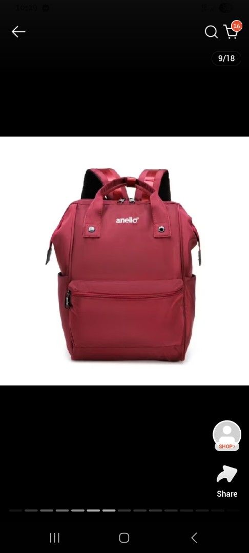 Anello Backpack - Red (Category: Backpacks) located in Manila. Submitted by pc_melodypearl (Listing ID 1458118163, Image 1). Description: - Classic red Anello backpack - Iconic square shape - Top handles and adjustable shoulder straps - Convenient front zip pocket - Practical side pockets - Ample interior space for essentials - Ideal for everyday use and travel.