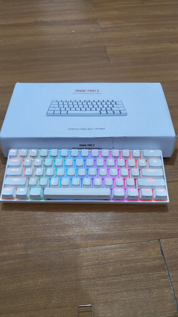 RUSH!! Anne Pro 2 60%dual mode mechanical keyboard (Category: Computer Keyboard) located in Manila. Submitted by deerondee (Listing ID 1458211855, Image 1). Description: Pre-loved mechanical keyboard bought this at 4-5k RFS Upgraded to a new keyboard no issue only yellow stains, just need cleaning. pick up or meet up to test .