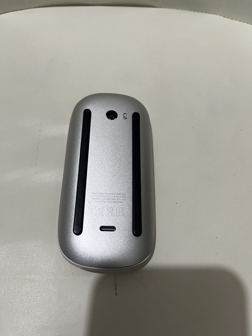 Apple Magic Mouse (USB-C) - Authentic / Good Condition (Category: Mouse & Mousepads) located in Davao. Submitted by davaosale (Listing ID 1458129048, Image 2). Description: Selling my authentic Apple Magic Mouse (USB-C model). Condition: Working perfectly with minor surface scratches from normal use. Inclusions: Unit only (USB-C rechargeable). Meet-up: Abreeza Ayala Mall Contact: 09608916532 First come, first served. PM is the key!.