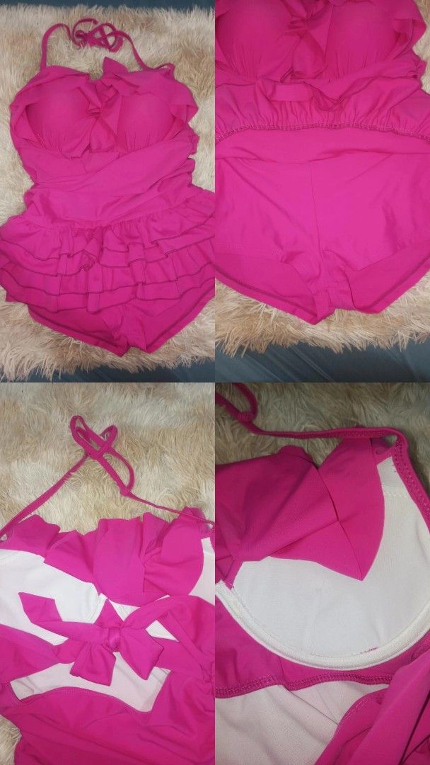 Assorted Bikinis - Various Styles and Colors (Category: Bikinis & Swimsuits) located in Quezon City. Submitted by cxthsells (Listing ID 1458166026, Image 3). Description: - Black and white striped bikini set (100) M - Bright blue two-piece bikini (150) S-M - Royal blue ribbed bikini set (150) L - Vibrant red bikini (150) S - Sunny yellow bikini set (150) L - Black bikini with shorts (200) S-M - Hot pink ruffled romper-style swimsuit (350) S-L - M