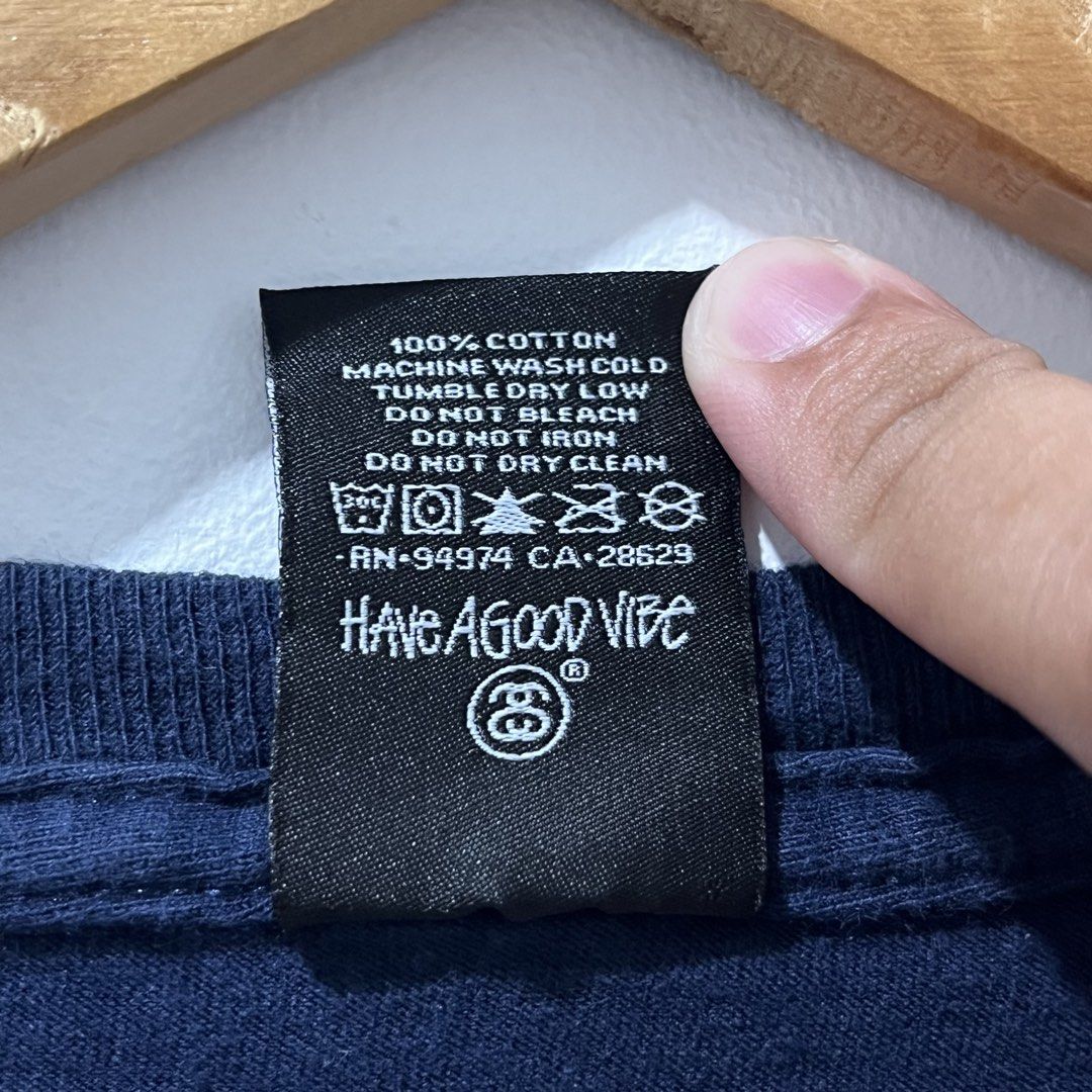 Authentic Stüssy Basic Logo Tee Navy Blue Pink C Stamp (Category: Activewear) located in Manila. Submitted by lalakengmaypangarap (Listing ID 1458142443, Image 3). Description: LENGTH - 30" WIDTH - 22.5" PM.
