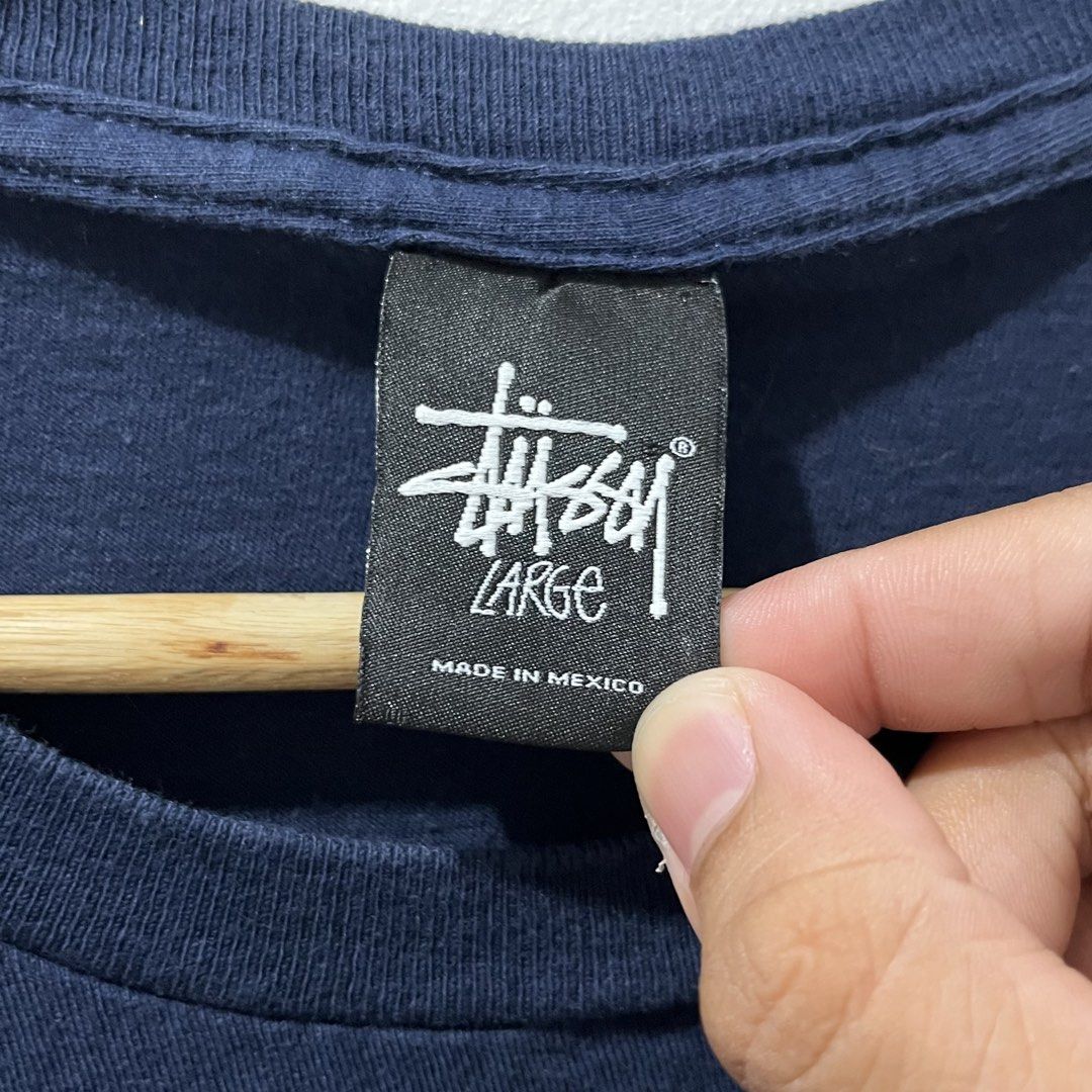 Authentic Stüssy Basic Logo Tee Navy Blue Pink C Stamp (Category: Activewear) located in Manila. Submitted by lalakengmaypangarap (Listing ID 1458142443, Image 2). Description: LENGTH - 30" WIDTH - 22.5" PM.
