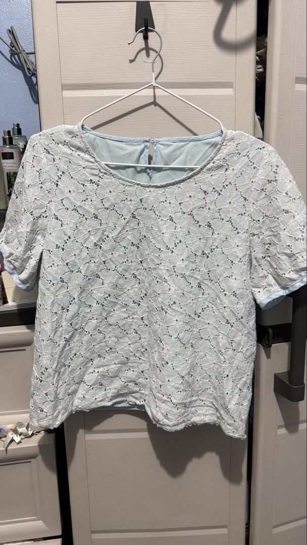 Baby Blue Lace Top (Category: Blouses) located in Quezon City. Submitted by dinesaur (Listing ID 1458230830, Image 1). Description: .