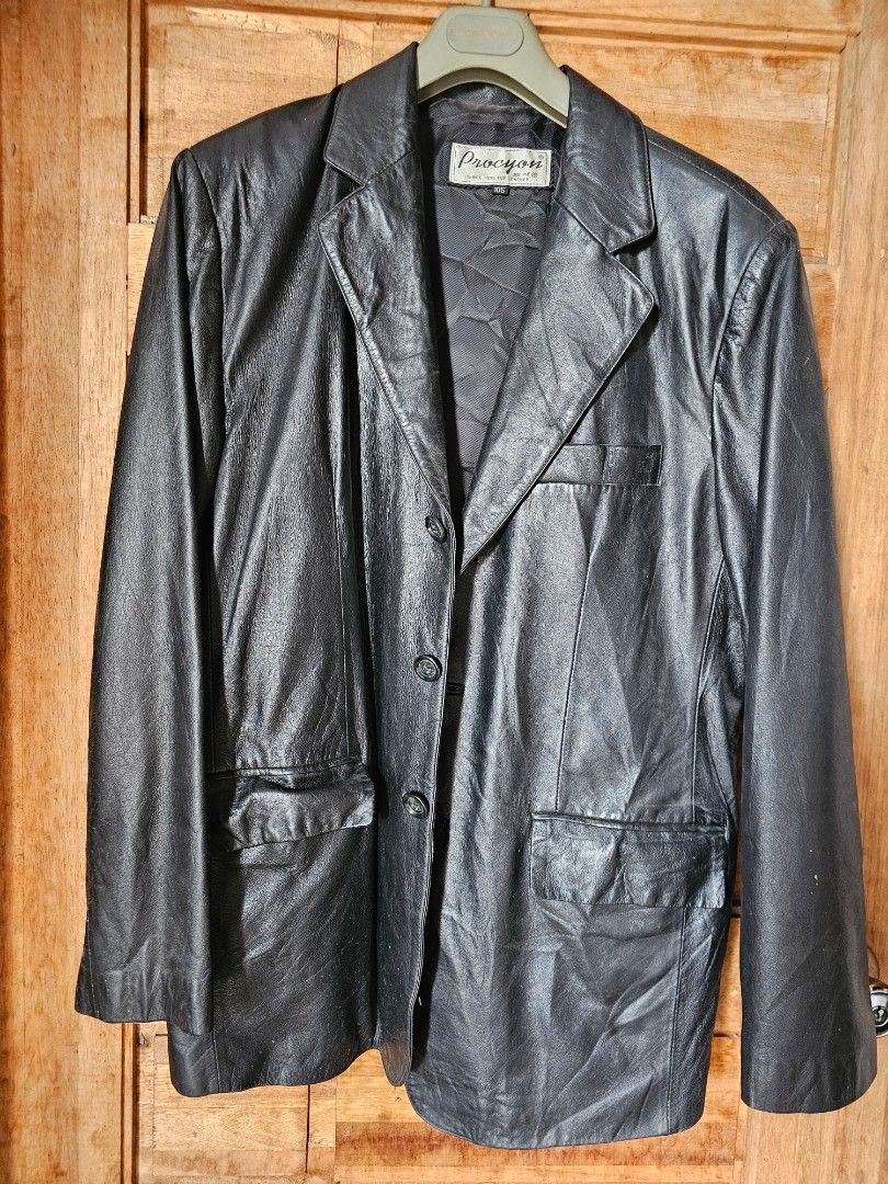 BGSD Men Noah 2-Button Lambskin Leather Blazer (Category: Coats, Jackets and Outerwear) located in Tagbilaran City. Submitted by lugarpogi (Listing ID 1458149936, Image 2). Description: - Classic black lambskin leather blazer - Two-button closure - Notched lapels - Two front flap pockets - Versatile for night out or business casual looks - Ideal for layering.