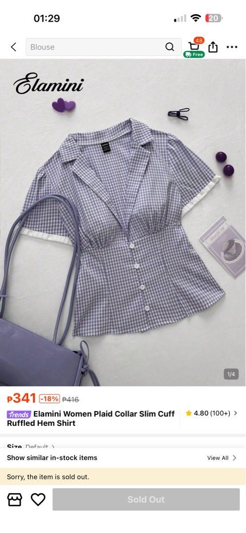 Blouse from she in (Category: Blouses) located in Cavite. Submitted by teeeeyaaa (Listing ID 1458268497, Image 3). Description: Doesn’t suit me so I’m selling it. Never been used outside cause it doesn’t suit me. NO ISSUES.
