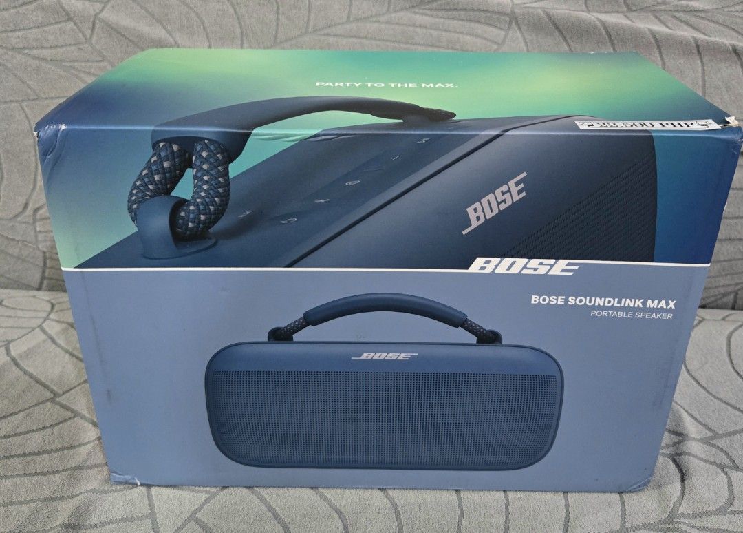 Bose Soundlink Max Portable Speaker (Category: Soundbars, Speakers & Amplifiers) located in Cebu City. Submitted by cediehurr (Listing ID 1458157907, Image 1). Description: - Bose Soundlink Max portable speaker - Color: Blue - Ideal for parties and outdoor use - Built-in convenient handle - Ready for your next adventure! - Feel free to ask any questions..