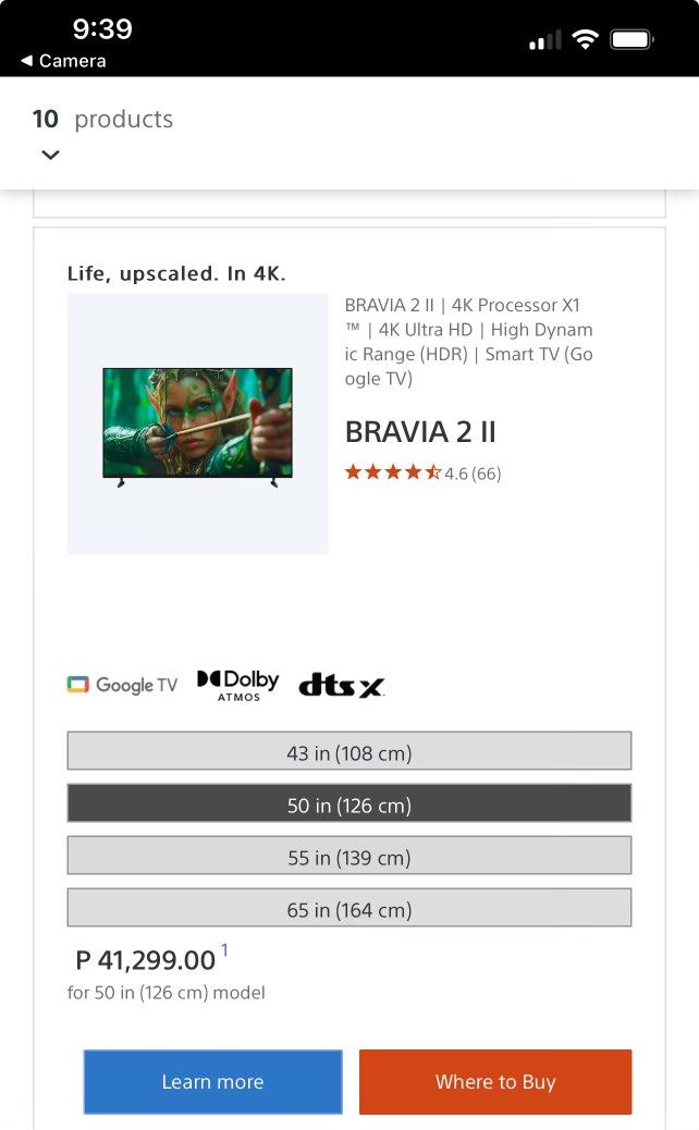 Brandnew SONY BRAVIA 2 II (Category: TV) located in Manila. Submitted by gloss.envy (Listing ID 1458108752, Image 2). Description: FOR SALE: Brand New Sony Bravia 2 II (50 inch / 126cm) 📦 ✅ Features: • Sharp 4K Ultra HD / HDR picture • Google TV built-in — easy apps/streaming • Dolby Atmos & dts:x immersive audio • Original, factory-sealed box 💸 Price: ₱36,000 Great for living room or office use! Message me to arrange viewing/pickup. Legit sell