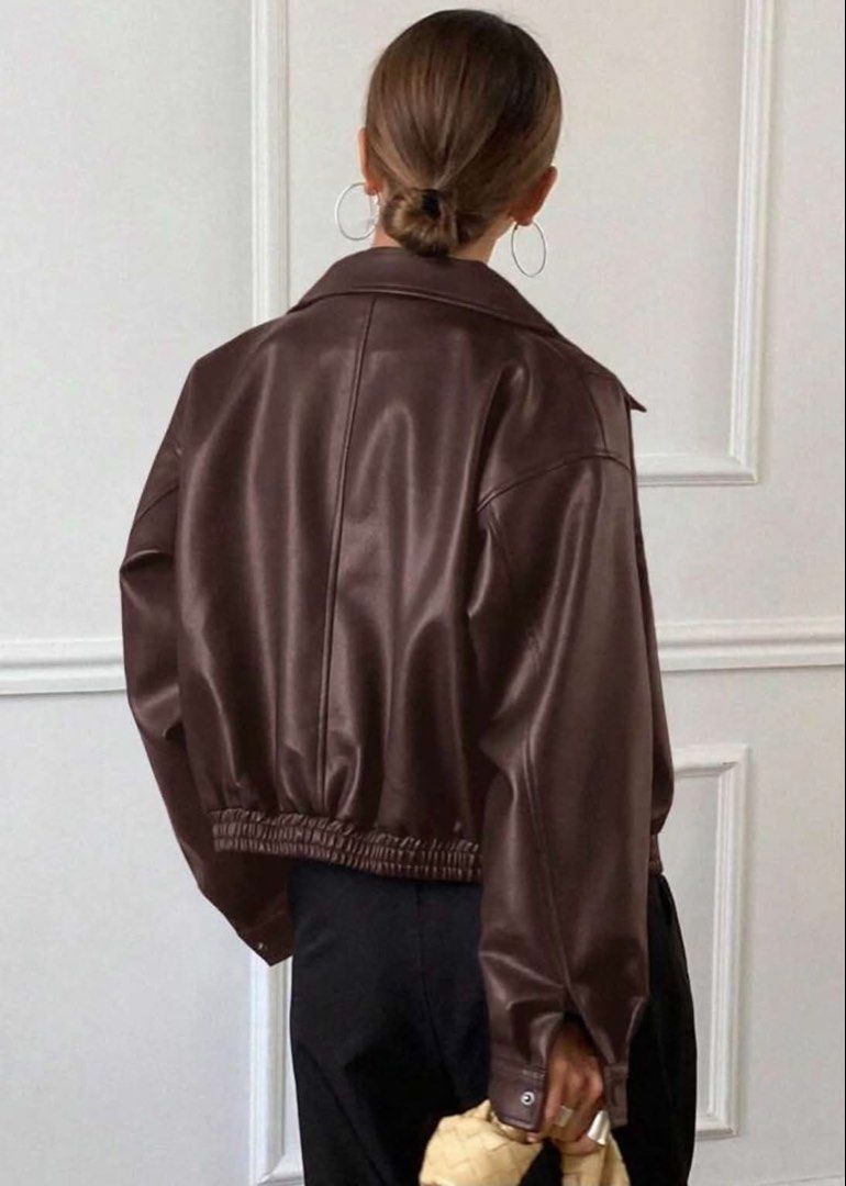 Brown Leather Jacket (Category: Coats, Jackets and Outerwear) located in Manila. Submitted by leya.bunini (Listing ID 1458131569, Image 2). Description: .