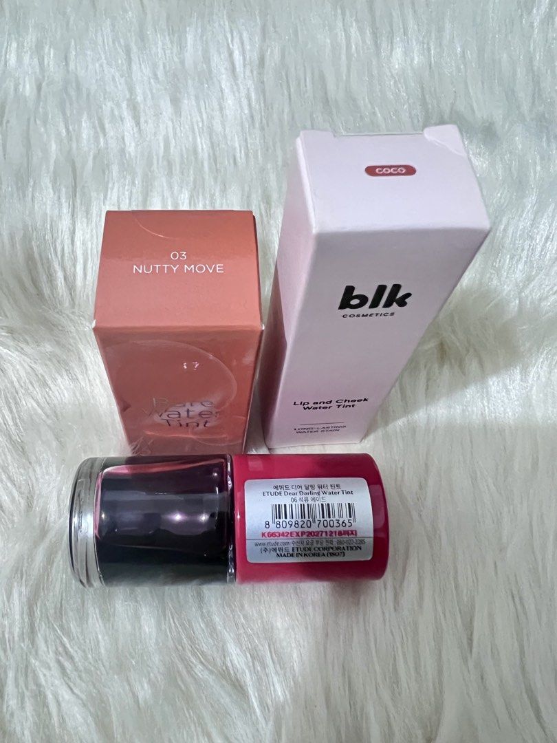 Bundle lip tint (Category: Makeup) located in Mabalacat. Submitted by gracias.tienda (Listing ID 1458223598, Image 2). Description: Bundle BLK, Romand and Etudehouse Swatch only Decluttering Negotiable :) Plus sf.