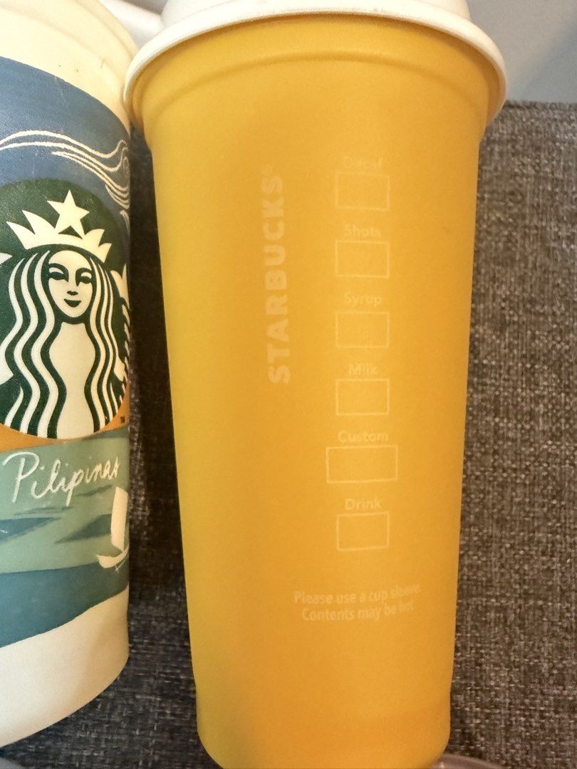Bundle Sale - STARBUCKS HOT & COLD CUPS (Category: Water Bottles & Tumblers) located in Manila. Submitted by mal.eficent (Listing ID 1458258688, Image 2). Description: Unused collection: Starbucks Cold Cups & Hot Takeaway Cups: ✔️ Limited Edition Pilipinas Cup ✔️ Yellow Wander Cup ✔️Transparent Frapp Cup ✔️ BlackPink Starbucks Collab Cold Cup Get this all for just 700..this is already a very good deal. They are limited edition pieces. Grab them a