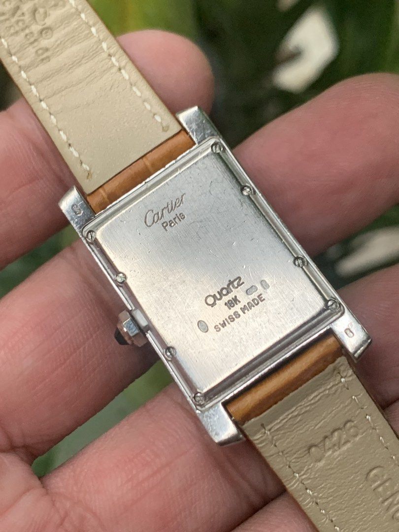 Cartier Tank Vermeil Solid Gold (Category: Luxury Watches) located in Manila. Submitted by mpkronos_official (Listing ID 1458170567, Image 2). Description: Rare Tank Vermeil Paris ref.W2600751 18k Solid White Gold Quartz Comes with Orig Box 345,000 only.
