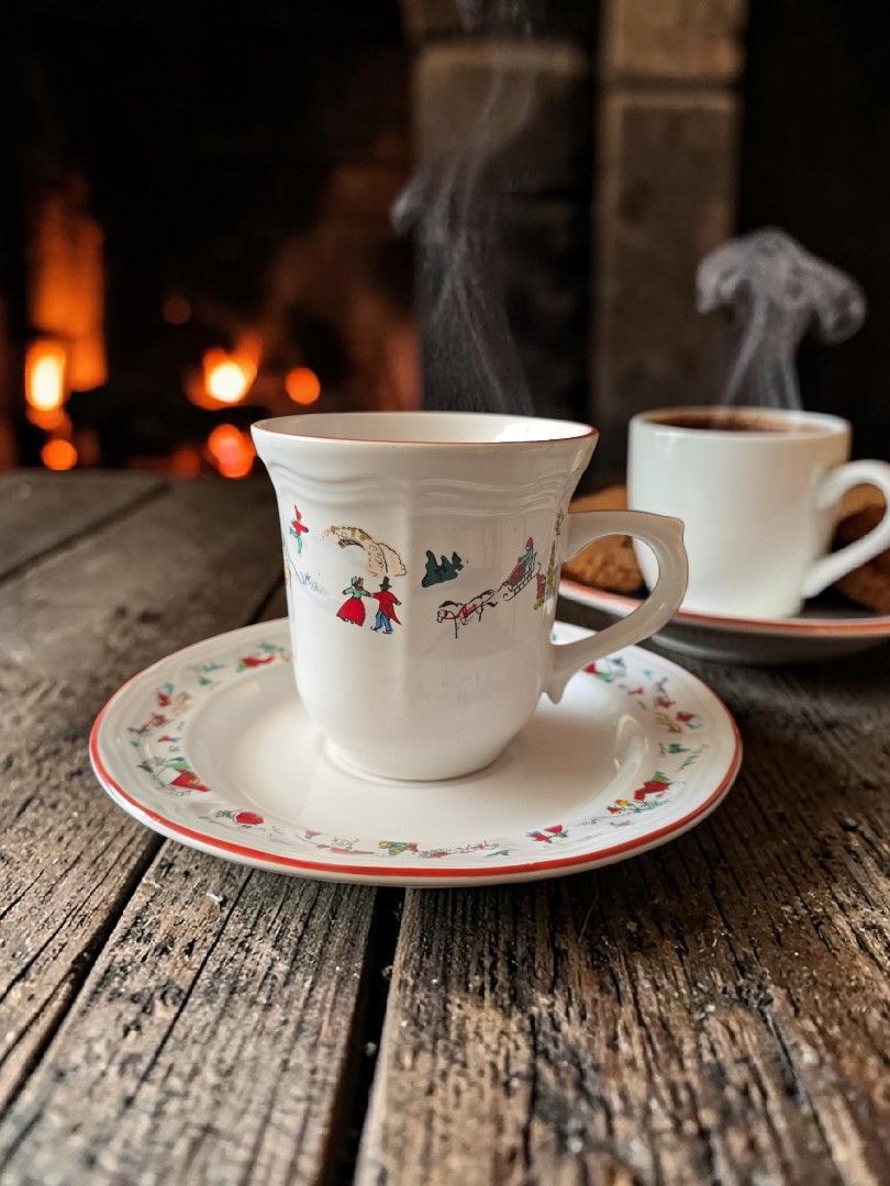 Christmas Coffee Cup and Saucer (Category: Coffee & Tea Tableware) located in Quezon City. Submitted by buybyestuffmnl (Listing ID 1458127029, Image 1). Description: .