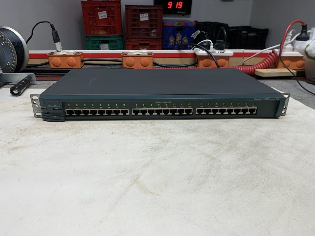 Cisco Catalyst 2900 Series XL Network Switch (Category: Networking) located in Paranaque City. Submitted by seb_trading (Listing ID 1458104945, Image 1). Description: - Cisco Catalyst 2900 Series XL Network Switch - 24 x 10/100BaseTX Fast Ethernet Ports - All ports powered on and functional (lights indicate activity) - Rack-mountable design - Ideal for building a reliable wired network - working unit - 220volts - 10/100mbps - rock mountable - las