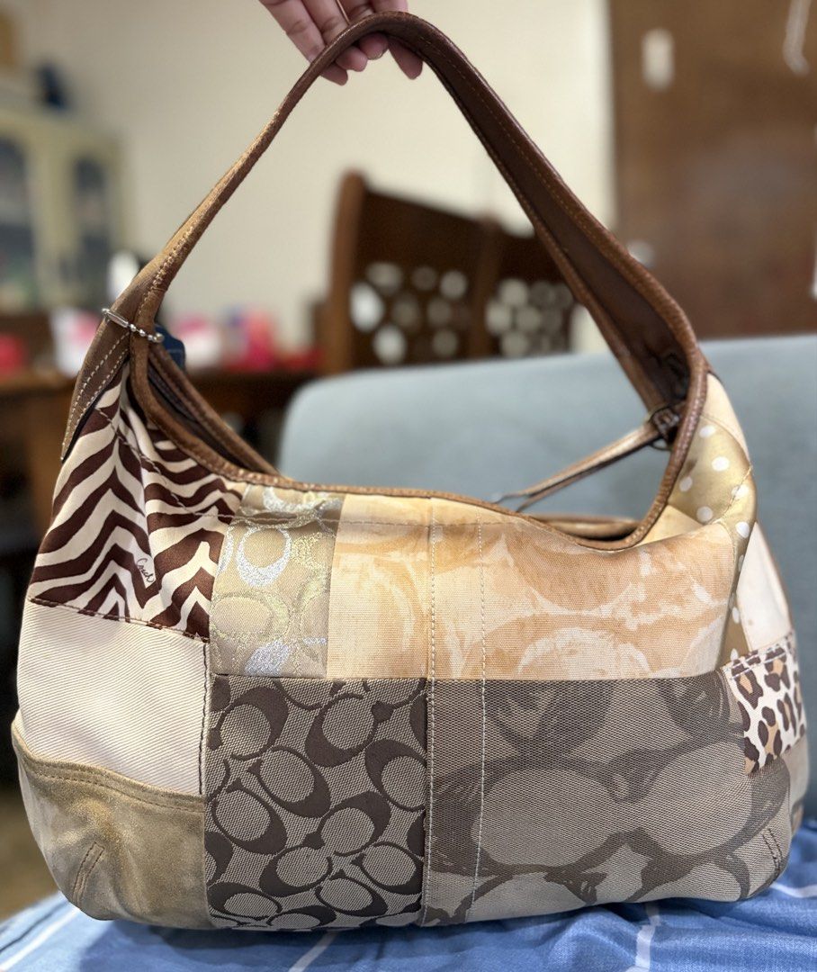 Coach Ergo Patchwork (Category: Luxury Bags & Wallets) located in Dagupan City. Submitted by beltranmon75535 (Listing ID 1458265352, Image 3). Description: Coach Ergo Patchwork 🐆 Rare Comes with creed and hangtag Spacious (XL) Leather shows normal signs of aging/patina Needs cleaning Overall in good condition Please check all photos carefully for details and manage your expectations 🫶 Location: Dagupan City Add sf Payment first | First to pay b