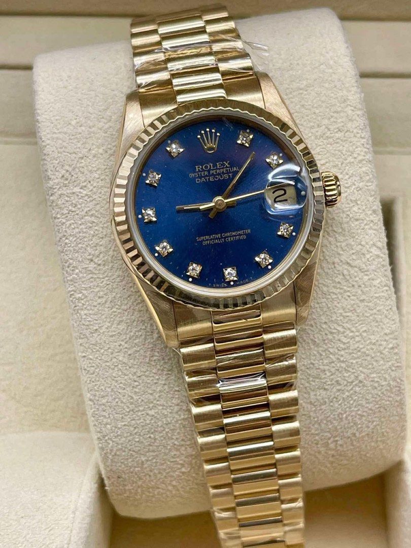 DATEJUST 31 (Category: Luxury Watches) located in Manila. Submitted by cielojamesdywatches (Listing ID 1458119164, Image 2). Description: -DATEJUST 31 BLUE -FULL YELLOW GOLD -FULL SET - ONHAND -NEGOTIABLE .
