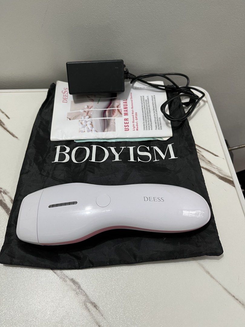 DEESS Light Based Hair Removal Device Model GP586 IPL (Category: Hair Removal) located in Bacacay. Submitted by aiksgoods (Listing ID 1458248456, Image 1). Description: - DEESS Light Based Hair Removal Device - Model: GP586 - Includes: User Manual, Power Adapter, Black Storage Pouch - Effectively removes unwanted hair - Important: Please read the user manual before use..