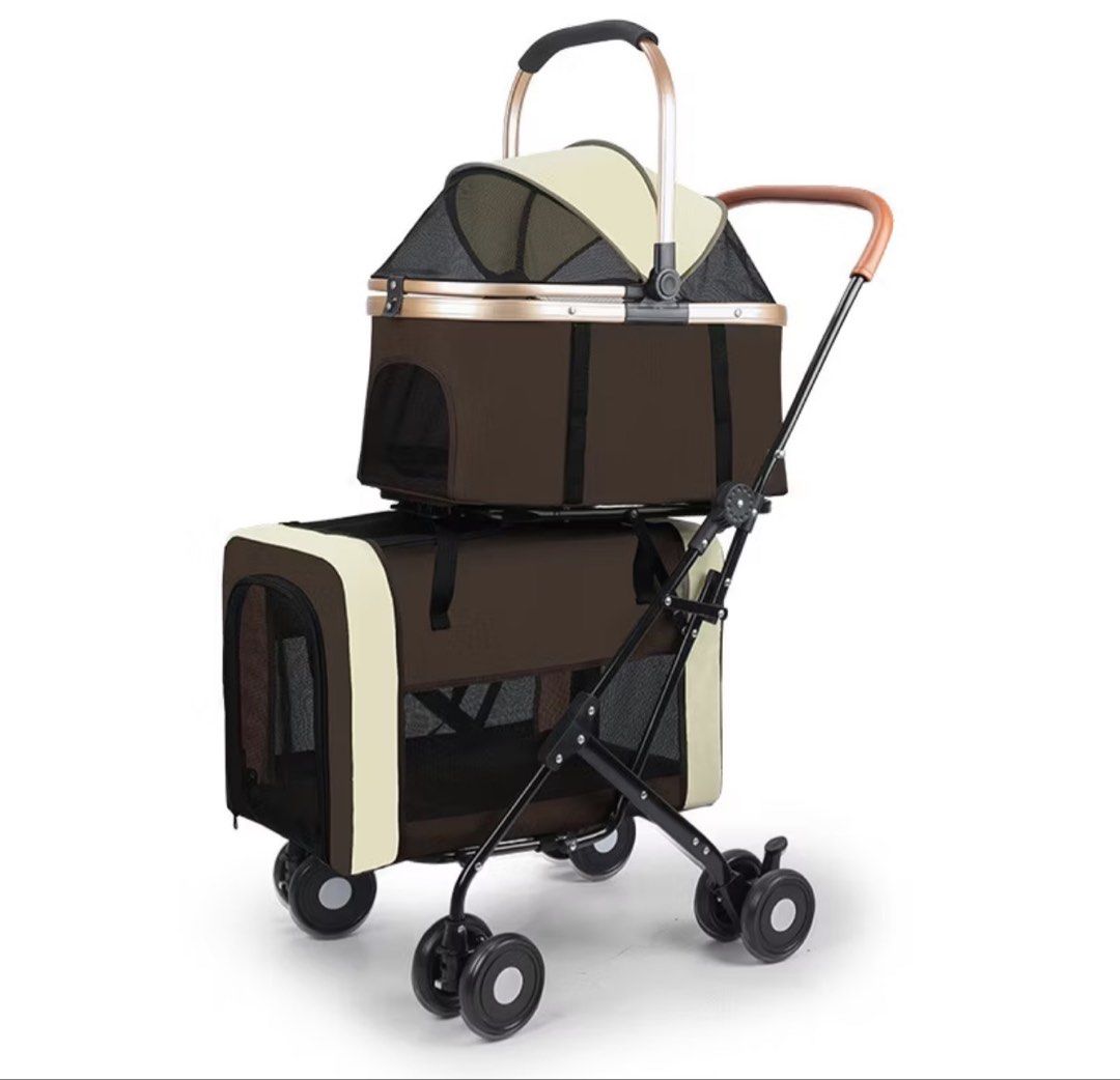 Double Layer Pet Stroller for Dogs and Cats (Category: Homes & Other Pet Accessories) located in Manila. Submitted by spring2025 (Listing ID 1458237724, Image 1). Description: - Double-layer pet stroller for convenience. - Spacious top and bottom compartments for your pets. - Sturdy wheels ensure smooth rolling. - Easy to maneuver and control. - Folds flat for convenient storage. - Perfect for walks, park trips, or vet visits. - Never used outsid