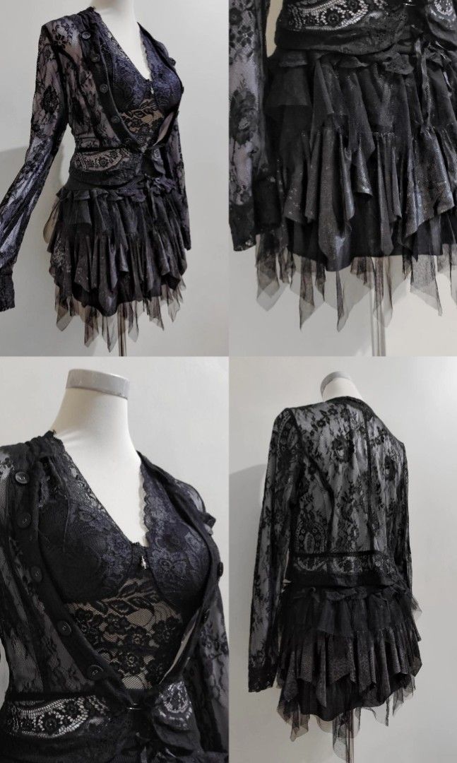 Fatal frame / Dark Coquette inspired set (Category: Sets or Coordinates) located in Manila. Submitted by meowl_vault (Listing ID 1458194619, Image 2). Description: 𝐃𝐚𝐫𝐤 𝐂𝐨𝐪𝐮𝐞𝐭𝐭𝐞 𝚒𝚗𝚜𝚙𝚒𝚛𝚎𝚍 𝚜𝚎𝚝 🤍 𝓑𝓮𝓼𝓽 𝓯𝓲𝓽 : s-m ( 𝔱𝔥𝔯𝔦𝔣𝔱𝔢𝔡 𝔦𝔱𝔢𝔪𝔰 ) 𝖇𝖔𝖑𝖊𝖗𝖔 L: 20 W: 19 𝖘𝖐𝖎𝖗𝖙 L: 17 W: 24-36 𝖒𝖊𝖘𝖍 𝖙𝖔𝖕 stretchy medium 🤍 Open for reservations 🤍 𝐑𝐄𝐀𝐃 𝐁𝐄𝐅𝐎𝐑𝐄 𝐘𝐎𝐔 𝐏𝐔𝐑𝐂𝐇𝐀𝐒𝐄 𝕳𝖆𝖓𝖉-𝖕𝖎𝖈𝖐𝖊𝖉 