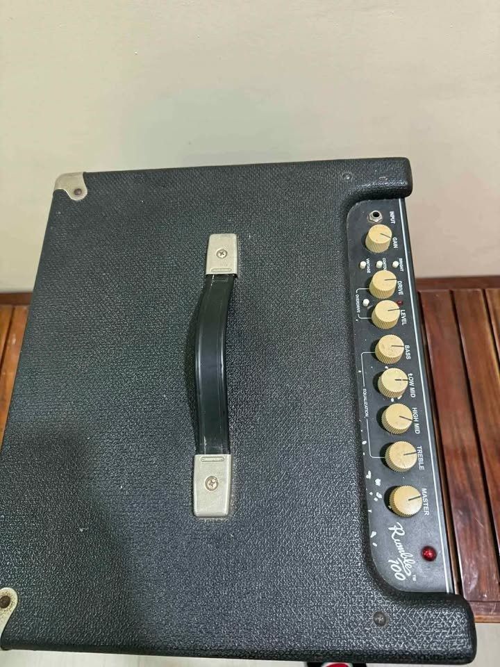 Fender Rumble 100 Bass Guitar Amplifier (Category: Musical Instruments) located in Caloocan City. Submitted by gentleocean.192f2d (Listing ID 1458154984, Image 3). Description: - Fender Rumble 100 Bass Amp - 100-watt combo amplifier - 12-inch speaker - Powerful enough for gigs and practice - Controls: Gain, Bass, Mid, Treble, Master Volume - Includes Effects Loop - Headphone Output for silent practice - Excellent sound quality.