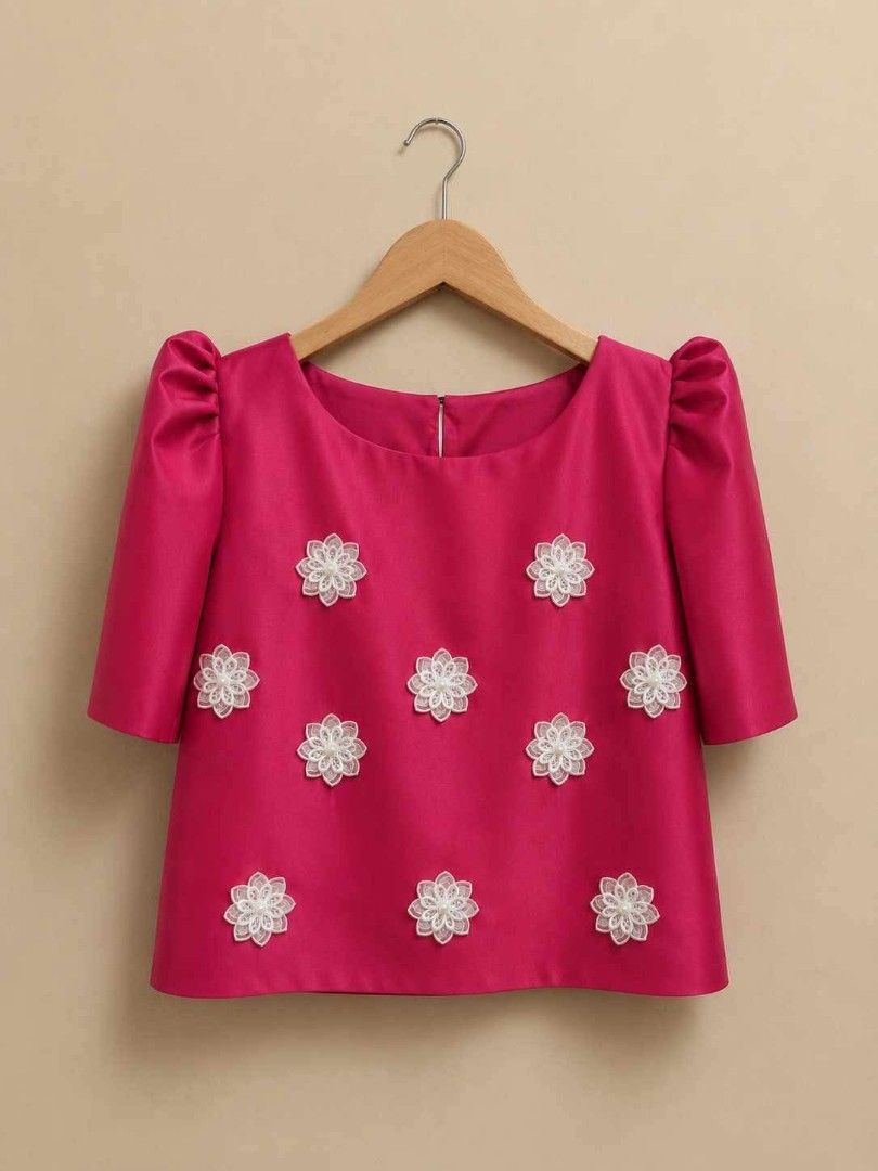 Filipiniana Top (Customized) (Category: Blouses) located in Cavite. Submitted by sofabinpink (Listing ID 1458270365, Image 1). Description: Pasadya/Patahi Straight Cut Bust: 38-40 Length: 19-20 Sleeve Hole: 34 Underarm Hole: 45.