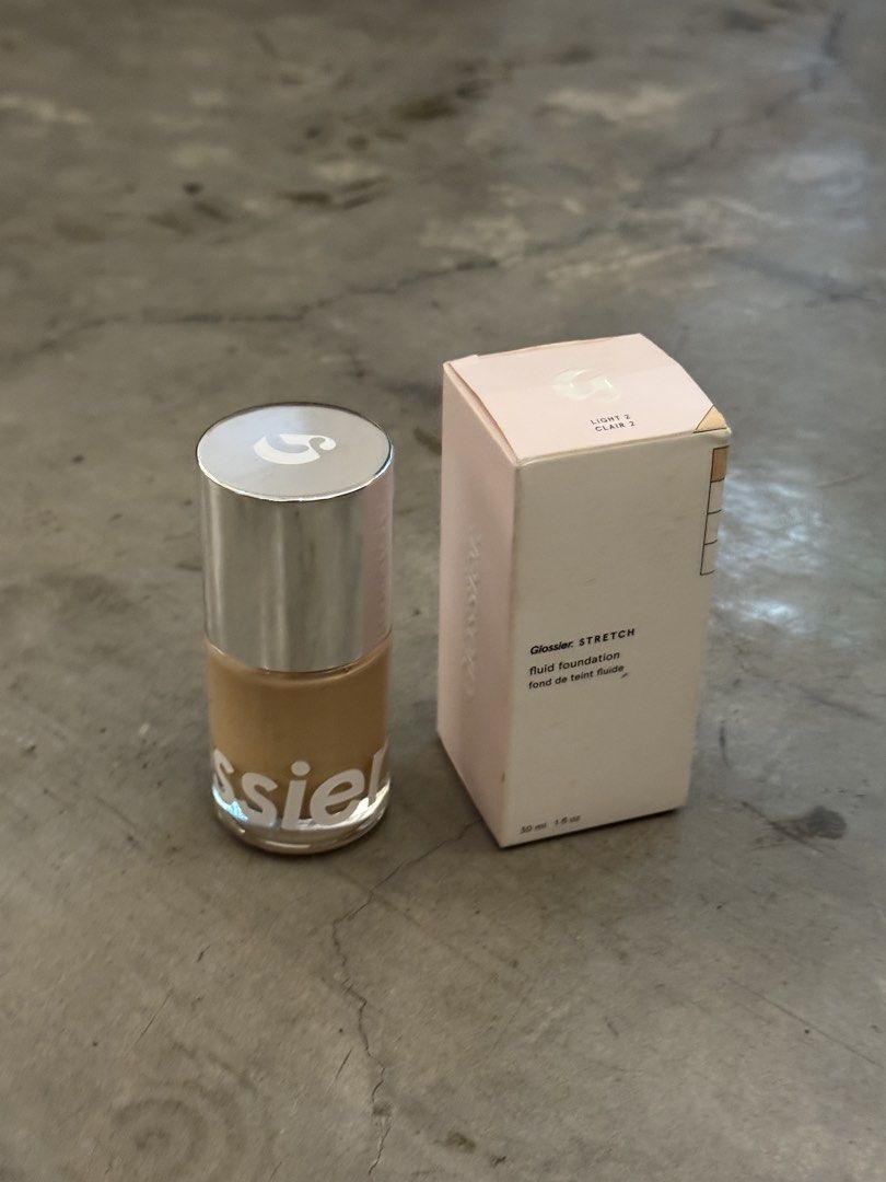 Glossier Stretch Fluid Foundation Light 1 (Category: Makeup) located in Makati City. Submitted by lararapanan (Listing ID 1458236669, Image 1). Description: - Glossier Stretch Fluid Foundation - Shade: Light 5 - Size: Full-size bottle (30ml / 1 fl oz) - Finish: Natural, dewy - Application: Easy to blend - Includes: Original box Unused - bought the wrong shade Original price ~ ₱2,400.