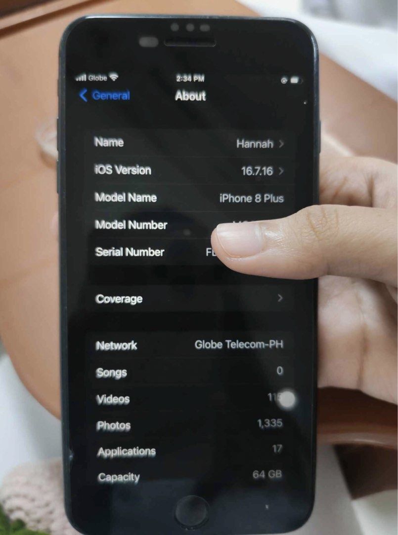 Iphone 8 plus (Category: iPhone 8 Series) located in Manila. Submitted by cassandra0405 (Listing ID 1458179682, Image 3). Description: Fs: iphone 8 plus 64 gb Ladyowned! No issue bukod sa maliit na dent Rfs:spare phone lang .