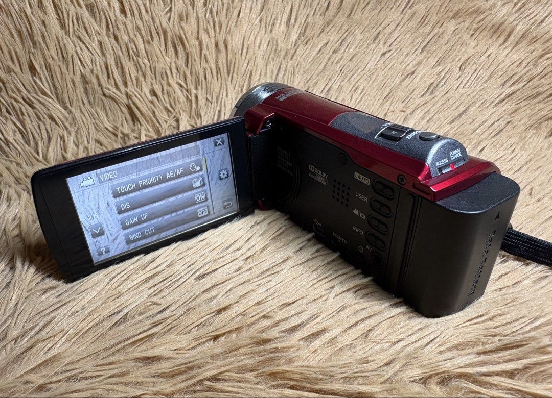 JVC Everio GZ-HM33-R Camcorder (Category: Video Cameras) located in Caloocan City. Submitted by ivandave09 (Listing ID 1458220735, Image 2). Description: JVC Everio GZ-HM33-R Camcorder - Good working condition - Fully functional - Ready to use - Clear LCD - Clean lens - With battery, original charger and SD card. - AVCHD full HD - 1920x1080 output - 40x optical zoom - 3.0” touchscreen - Dual SD card slot - Photo/video - HDMI Please search the net