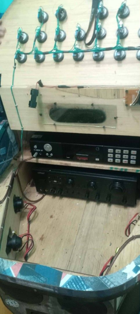 Karaoke Machine with Screen, Amplifier, and Microphone (Category: Soundbars, Speakers & Amplifiers) located in Manila. Submitted by wisegem-231b (Listing ID 1458221548, Image 3). Description: - Complete karaoke setup - Includes screen, amplifier, and Sony professional dynamic microphone - Comes with remote control - Ready for parties and gatherings - All components in a custom cabinet with built-in speakers - Plug and play for easy setup.
