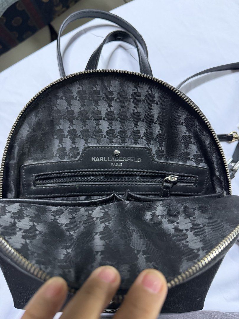 Karl Lagerfeld backpack for kids or teens (Category: Backpacks) located in Bacoor. Submitted by tinalyn_29 (Listing ID 1458226591, Image 2). Description: Rfs: nagbawas ng gamit na..