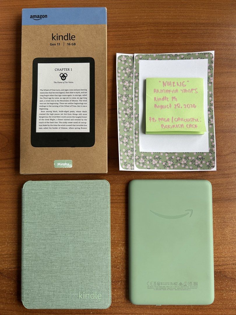 Kindle Basic 2024 Matcha (Category: Religion Books) located in Santa Rosa. Submitted by bookishcase (Listing ID 1458127708, Image 2). Description: #forsale Unit: KINDLE BASIC 2024 (11th Generation - latest generation) 16gb (matcha) Price: 7,500 only Inclusions: - box - manual - charging cable - original amazon flip case (matcha ang pretty nito! 🥰) - brandnew skin (front & back) - flip case - 2 brandnew skins - tempered glass installed Ads : with