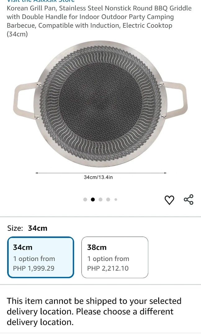 Korean Barbeque grill (Category: Cookware & Accessories) located in Baguio. Submitted by reece_15 (Listing ID 1458245956, Image 3). Description: 40 CM Korean grill tri ply stainless 316 Stainless thick and heavy homeycomb scratch proof.