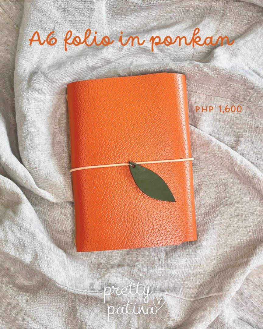 Leather journal folio (Category: Stationery & School Supplies) located in Muntinlupa City. Submitted by prettypatina.ph (Listing ID 1458171430, Image 1). Description: You may order this via dm or through Carousell (4.9 rating, link in bio) if you’d like to see some credibility before purchasing. Payments via InstaPay QR: BPI, GCash, Maya Shipping via J&T.