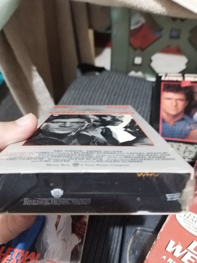 Lethal Weapon 1-4 VHS Movie Collection (Category: CDs & DVDs) located in Manila. Submitted by pickerjessie (Listing ID 1458223722, Image 2). Description: -Complete Lethal Weapon VHS Series (1, 2, 3, & 4) - Iconic action movies starring Mel Gibson and Danny Glover - Perfect for collectors or fans of 80s/90s action - All VHS tapes are in their original cases - Relive these classic buddy-cop thrillers!.