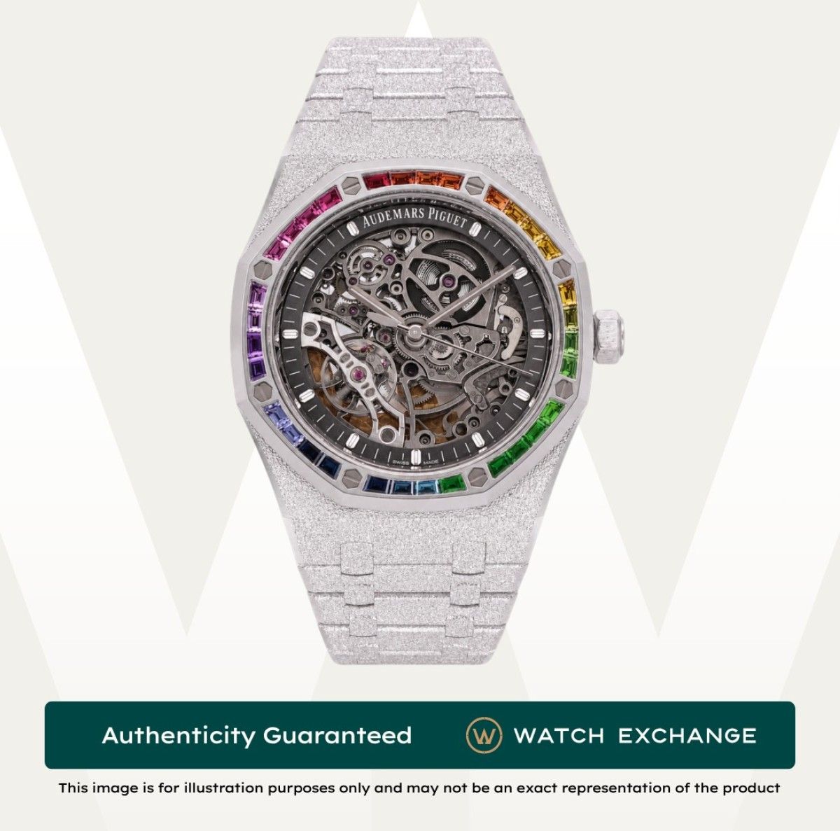 LNIB Audemars Piguet Royal Oak Frosted Gold Double Balance Wheel Openworked Rainbow Bracelet 15412BC.YG.1224BC.03 15412BC AP Skeletonized Dial Z21990 Oct 2023 (Category: Watches) located in Singapore. Submitted by watchexchange.sg (Listing ID 1418124453, Image 1). Description: LNIB Audemars Piguet Royal Oak Frosted Gold Double Balance Wheel Openworked Rainbow Bracelet 15412BC.YG.1224BC.03 15412BC AP Skeletonized Dial Z21990 Oct 2023 Price: $469,5