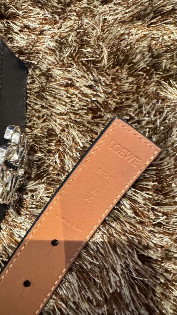 Loewe Anagram Reversible Leather Silver Buckle (Category: Belts) located in Marikina City. Submitted by fashionart (Listing ID 1458212443, Image 3). Description: loewe reversible belt (silver hardware) (tan and black) size 90 excellent condition comes with dustbag and box and card bought in loewe Los angeles store Sept 2023 .
