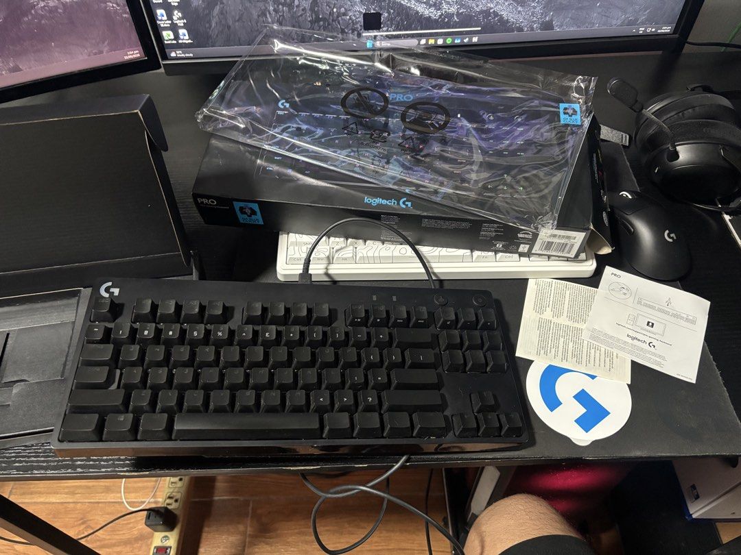 Logitech G PRO Mechanical Gaming Keyboard (Category: Computer Keyboard) located in Marikina City. Submitted by miguel1219 (Listing ID 1458231515, Image 1). Description: - Logitech G PRO Mechanical Keyboard - Tenkeyless design (compact, no numpad) - Customizable RGB lighting - Comes with original box and all accessories - Excellent for both gaming and everyday typing - Honest issue no RGB on K button.