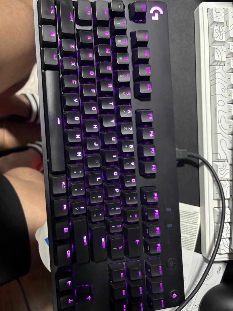 Logitech G PRO Mechanical Gaming Keyboard (Category: Computer Keyboard) located in Marikina City. Submitted by miguel1219 (Listing ID 1458231515, Image 3). Description: - Logitech G PRO Mechanical Keyboard - Tenkeyless design (compact, no numpad) - Customizable RGB lighting - Comes with original box and all accessories - Excellent for both gaming and everyday typing - Honest issue no RGB on K button.