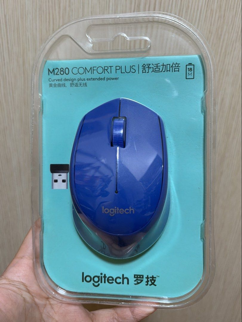 Logitech M280 Comfort Plus 無線滑鼠 （分類：電腦滑鼠及相關產品）位於 Hong Kong。 由 inu_fish 提交（商品編號 1458289253，圖片 1）。簡介： 人體工學設計，用得舒服。黃金曲線，手感一流。有埋個 USB 接收器。長效電力，唔使成日換電。 可SF/屯門/天水圍/旺角交收。