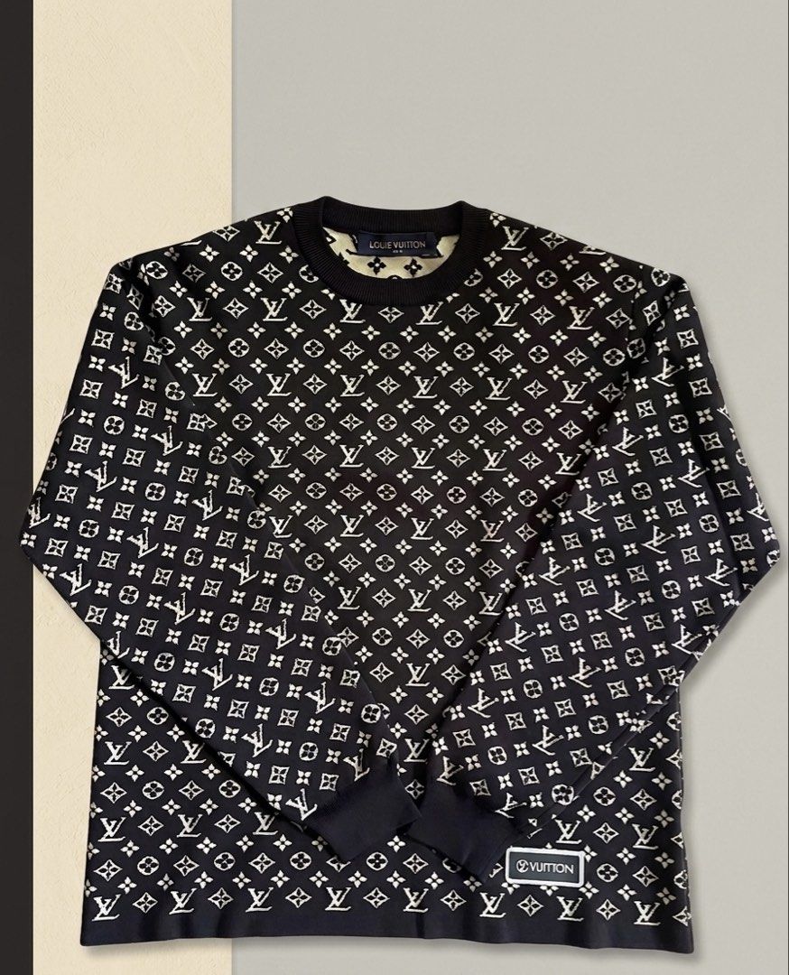 Louis Vuitton Full Monogram Jacquard Crewneck (Category: Luxury Apparel) located in San Quintin. Submitted by mcoarchives (Listing ID 1458257151, Image 2). Description: Louis Vuitton Full Monogram Jacquard Crewneck Sweater One of my favorite pieces to let go. The Full Monogram jacquard gives it that unmistakable LV presence while remaining easy to style. Minor slice on the rubber detail, as shown in the photos. Seller is very negotiable — don’t h