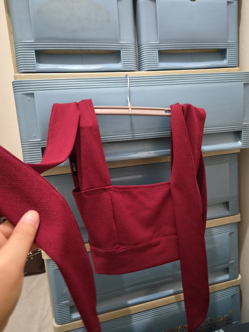 Marron Backless Top (self tie) (Category: Others Tops) located in Pasig City. Submitted by kamyam17 (Listing ID 1458144047, Image 2). Description: backless top and self tie. versatile piece that you can use to mix and match with tops. DM for when worn outfit pic.