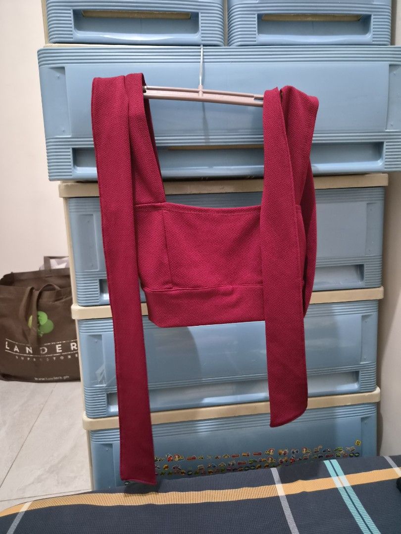 Marron Backless Top (self tie) (Category: Others Tops) located in Pasig City. Submitted by kamyam17 (Listing ID 1458144047, Image 1). Description: backless top and self tie. versatile piece that you can use to mix and match with tops. DM for when worn outfit pic.